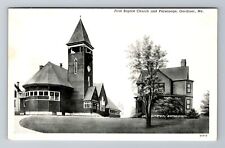 Gardiner ME-Maine, First Baptist Church And Parsonage, Antique Vintage Postcard picture