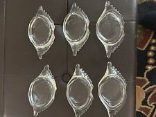 Set Of 6 Vtg Glasbake Clear Glass Dishes Devil Crab Imperial Baking Shells picture