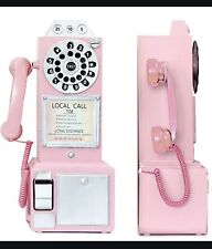 Antique Telephone - Pink Rotary Dial Landline Phone Model Vintage Pink-A Gift picture