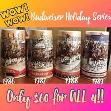 SPECIAL: BUDWEISER HOLIDAY SERIES 1986-1989 SET OF (4) - Reduced picture