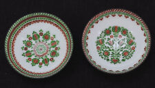 Pair of Small Vienna Enamel on Metal Red and Green Nut Bowls picture