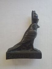 UNIQUE STATUE OF EGYPTIAN Falcon Bird God Horus Black Resin 8 Inch Statue picture
