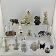 Large Lot Of 20 Miniatures Bone China Ceramic Clay Animals Owl Rabbit Cat More picture