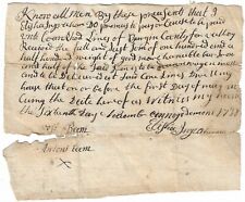 1738 Pompton NJ Iron Receipt Handwritten Lines Ingraham Beam Colonial New Jersey picture