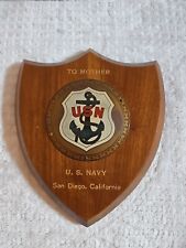 VTG USN United States Navy SAN DIEGO CA WOOD Wall PLAQUE  