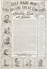 1901SPRAGUE LAW SCHOOL Vtg Photo Print Ad~US President Lawyers Lincoln McKinley+ picture