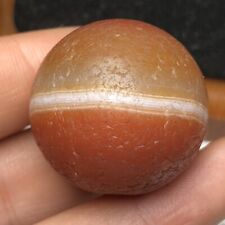 Rare Tibetan Natural Red Old Agate Dzi 1 Line Bead 28mm Jewelry M0110 picture