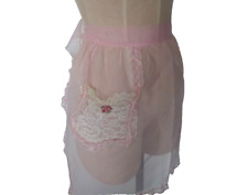 True Vintage 1950s Pink Organdy Half Slip Ruffled with bow in back picture