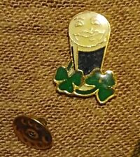 GUINNESS PINT SHAMROCKS PIN BADGE LAPEL BROOCH VINTAGE ADVERTISING COLLECTABLE picture
