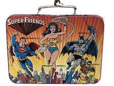 Super Friends Tin Box 1998 DC Comics Batman Superman Wonder Woman Flash Robin picture