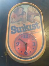 Vintage Sunkist Soda “Good Vibrations” Electric Lighted Motion Clock WORKS picture