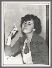 1960 Beautiful girl pretty young woman Stylishly smoking cigarette vintage photo picture