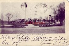 pre-1907 PARK AT FORT HAMILTON, N.Y. 1906 group poses near flag pole picture