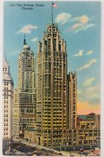 Vintage Chicago Illinois IL The Tribune Tower Linen Postcard 1321 picture
