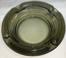 Vintage Green Glass Cigarette Ashtray.  4” Across Unmarked - New Old Stock (NOS) picture
