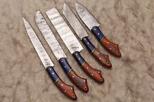 5 PCS CUSTOM HAND MADE DAMASCUS STEEL BLADE CHEF KNIFE SET WOOD HANDLE # H-107 picture