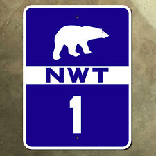Northwest Territories NWT highway route 1 road sign Canada blue bear 37x50 cm picture