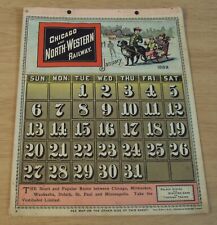 RARE 1889 'RAILROAD Yearly Calendar'