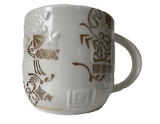 Starbucks Coffee Mug Gold White Aztec Three Regions Series 2012 14 Oz picture
