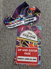 Disneyland DCA Food & Wine Festival 2024 Magic Key Sip & Savor Pass Lanyard Used picture