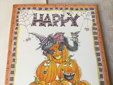 VTG Halloween Greeting card Marian Heath 1996 pumpkins cat 3.5 x 4.5 env NEW picture