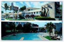 1956 Beach & Town Motel Restaurant Multiview Hollywood Florida Posted Postcard picture