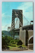 Fort Lee NJ-New Jersey, George Washington Bridge, Vintage c1974 Postcard picture