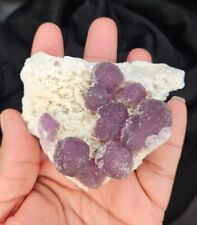 Botryoidal Purple Fluorite Specimen on Quartz | Very rare 164g picture