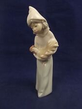 Lladro 4677 Bisque Finish  Girl with Rooster Figurine picture