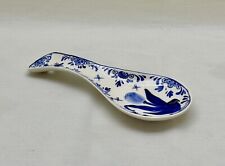 Vintage DELFT Blue & White Hand Painted Pottery Ceramic Tulip Spoon Rest 8.5” picture