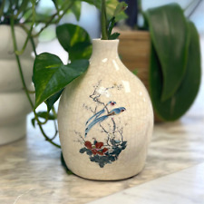 Vintage Aged Crackle Bird Vase picture