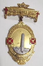 Antique 1895 Masonic Knights Templar Charleston Mass Conclave Badge Medal Pin picture
