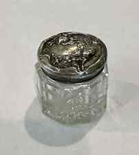 Antique Sterling Silver Cut Crystal Covered Vanity Jar picture