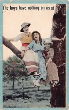 Berkeley Springs WV Three Girls Suffragette Women Empowerment Vtg Postcard C58 picture