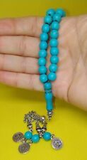 Antique Nishaburi turquoise prayer beads 33 beads weight 32 grams round 8 mm picture