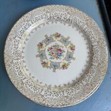 VINTAGE LIBERTY GOLD WARRANTED 22-K GOLD LOT OF 3 FLORAL DINNER PLATES GUC picture