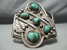 IMPORTANT PAT CHEE HUGE VINTAGE NAVAJO TURQUOISE STERLING SILVER BRACELET picture