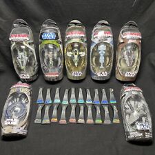 Star Wars Die-Cast Titanium Micro Machines 2006 2007 lot of 7 + extra stands picture