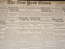 1921 JULY 22 NEW YORK TIMES - BURNS SAYS PLAYERS FIRST MADE OFFER - NT 8713 picture