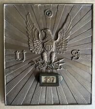 Large Antique USPS P O Post Office Box Door Bank Vintage Brass Eagle Rare PO picture