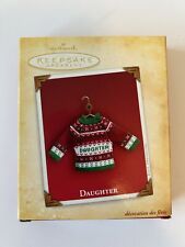 2004 Hallmark Keepsake Ornament Daughter Christmas Knit Sweater W/ Card VINTAGE picture