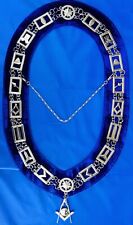 Masonic Blue Mason Lodge SILVER Collar Chain + Senior Deacon Jewel PACKAGE picture