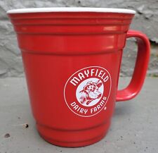 Mayfield Dairy Farms 12 Oz Ceramic Red Cup Coffee Mug Jersey Cow Logo RARE EUC picture