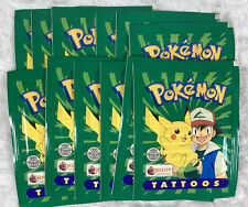 1999 Pokémon Tattoos - Merlin Pokemon Pikachu Charizard Lot of 10 Sealed Packs picture