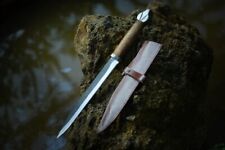 Handmade Long seax knife, hand forged Viking knife, fixed blade knife with cover picture
