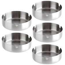 5 Pack Stainless Steel Ashtrays for Cigarettes, Indoor, Outdoor Ashtray, 4x4x1