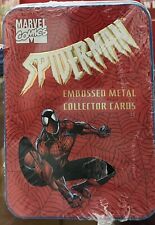Marvel Comics Spider-Man 1996 Embossed Metal Collector Cards Tin (5 Cards) NEW picture