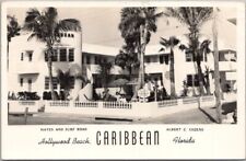 1951 HOLLYWOOD BEACH, Florida RPPC Photo Postcard CARIBBEAN Apartment Building picture