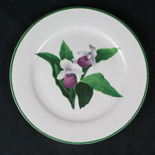 National Wildlife Decorative Plate White With Purple White Orchid Green Trim picture