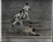 1951 Press Photo Boston's Vern Stephens safe at 2nd vs Tigers John Lipon picture